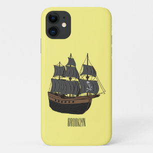 海賊船の漫画イラストレーション iPhone 11 ケース