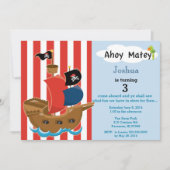 海賊船の誕生日の招待状 招待状 (正面)