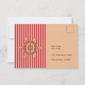 海賊船の誕生日パーティーの船長 サンキューカード (裏面)