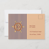 海賊船の誕生日パーティーの船長 サンキューカード (裏面)