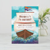 海賊船の誕生日パーティー 招待状 (スタンド正面)