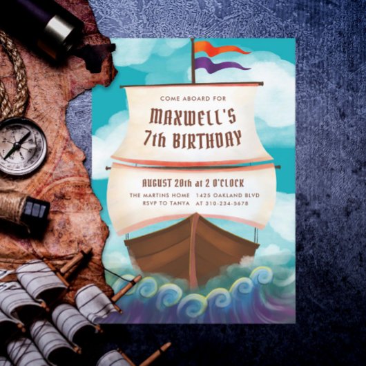 海賊船の誕生日パーティー 招待状