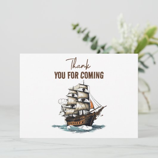 海賊船の8歳誕生日おめでとう！ サンキューカード (スタンド正面)