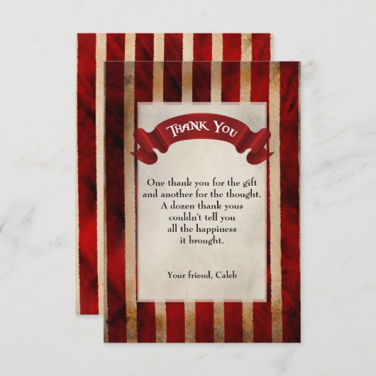 海賊船グランジ誕生日会サンキューカード サンキューカード (正面/裏面)