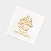 海賊船スカルクロスボーン#2誕生日任意の年齢 箔ナプキン (左)