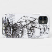 海賊船スケッチデザイン Case-Mate iPhoneケース (裏面(横))