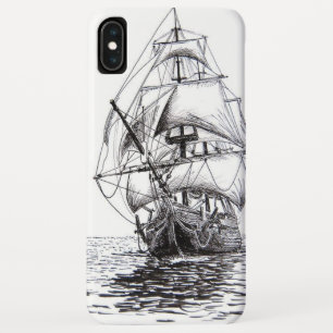 海賊船スケッチ iPhone XS MAXケース