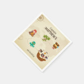 海賊船トレジャーマップキッドの誕生日パーティー スタンダードカクテルナプキン (角)