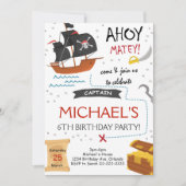 海賊船トレジャーマップ誕生日招待状 招待状 (正面)