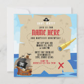 海賊船トレジャー狩りアホイマテイ誕生日 招待状 (正面)