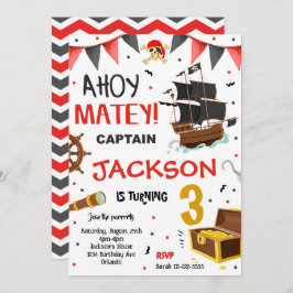 海賊船トレジャー誕生日招待状 招待状