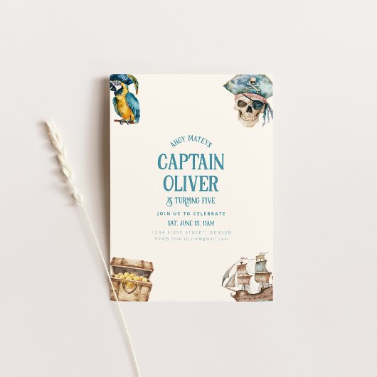海賊船トレジャー誕生日招待状 招待状