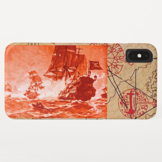 海賊船バトルパイレーツ宝石図レッド Case-Mate iPhoneケース (裏面(横))