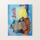 海賊船パーソナライズされたのチャイルドネームパズル ジグソーパズル (縦)