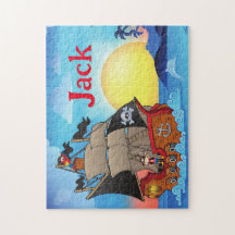 海賊船パーソナライズされたのチャイルドネームパズル