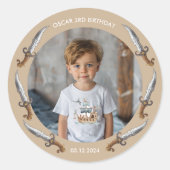 海賊船ブラウン航海のテーマ誕生日 ラウンドシール (正面)