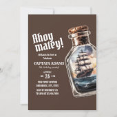 海賊船ボトル誕生日 招待状 (正面)