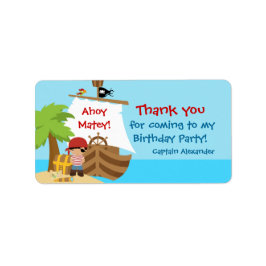 海賊船ボーイ誕生日メッセージカードラベル ラベル