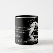 海賊船モダン引用文ホワやる気を起こさせるイト文字 ツートーンマグカップ (中央)