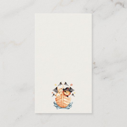 海賊船ライオンカブおむつラッフルベビーシャワー エンクロージャーカード (裏面)