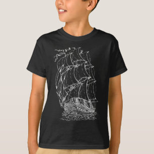 海賊船ヴィンテージレトロ航海のセーリングボートCa Tシャツ