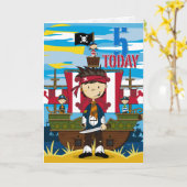 海賊船場面第5バースデー・カード カード (黄色い花)