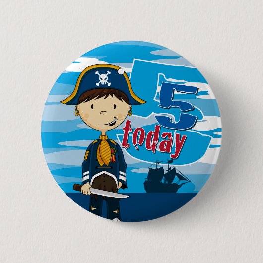 海賊船場面第5誕生日ボタンのバッジ 缶バッジ (正面)