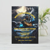 海賊船大人テーマパーティーキッズのテーマ 招待状 (スタンド正面)