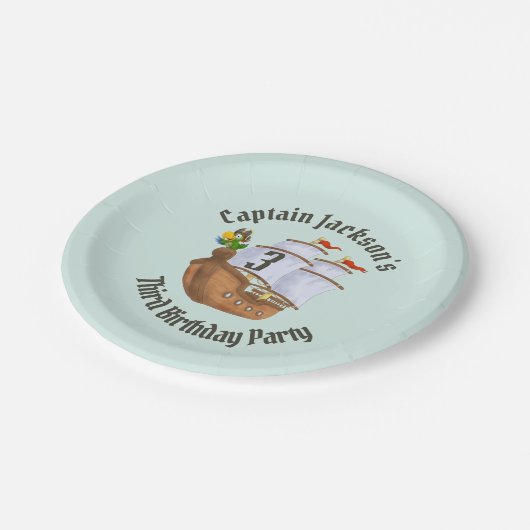 海賊船子供たちの誕生日パーティー ペーパープレート (アングル)