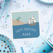 海賊船子供の誕生日パーティー スタンダードカクテルナプキン