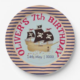 海賊船子供の誕生日パーティー ペーパープレート