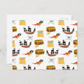 海賊船宝箱テーマ模様 シーズンポストカード (正面/裏面)