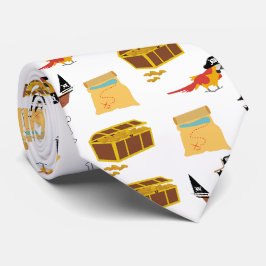 海賊船宝箱テーマ模様 ネクタイ