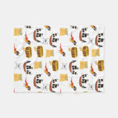 海賊船宝箱テーマ模様 フリースブランケット (正面(横))