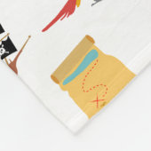 海賊船宝箱テーマ模様 フリースブランケット (角)