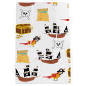 海賊船宝箱テーマ模様 ミディアムペーパーバッグ (裏面)