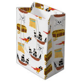 海賊船宝箱テーマ模様 ミディアムペーパーバッグ (裏面アングル)