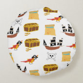 海賊船宝箱テーマ模様 ラウンドクッション (裏面)