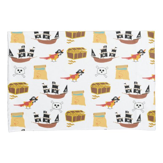 海賊船宝箱テーマ模様 枕カバー (正面右)