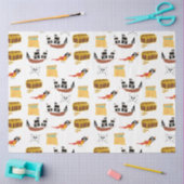 海賊船宝箱テーマ模様 薄葉紙 (クラフト)