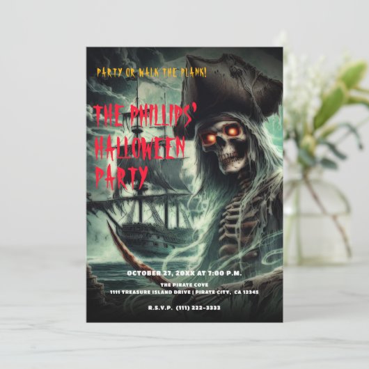 海賊船幽霊ハロウィーン衣装パーティー 招待状 (スタンド正面)