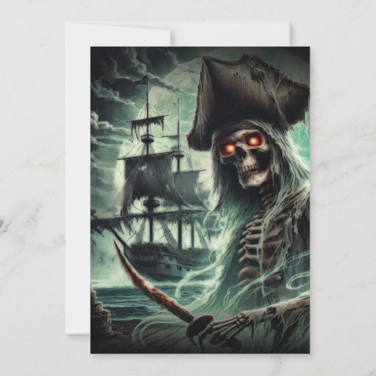 海賊船幽霊ハロウィーン衣装パーティー 招待状 (裏面)
