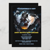 海賊船幽霊船ジョリーロジャーナイトガレオン嵐 招待状 (正面/裏面)