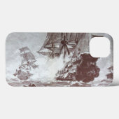 海賊船戦闘白黒 Case-Mate iPhoneケース (裏面 (横))