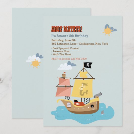 海賊船招待状 招待状 (正面/裏面)