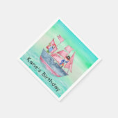 海賊船海賊子供へ誕生日 スタンダードカクテルナプキン (角)