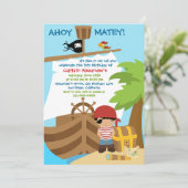 海賊船男の子の誕生日パーティーへの招待 招待状 (スタンド正面)