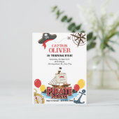 海賊船航海の誕生日グリーティングカード シーズンポストカード (スタンド正面)
