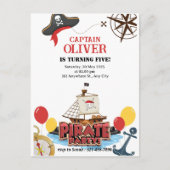 海賊船航海の誕生日グリーティングカード シーズンポストカード (正面)