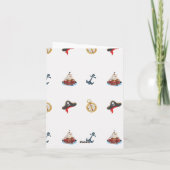 海賊船航海の誕生日折り畳みカード 案内状 (裏面)